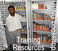 bookcase showing teachers in training about book collections for their classes